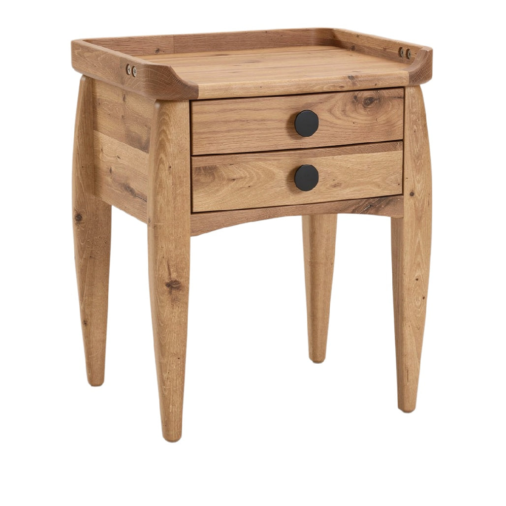 Scandinavian-Inspired Wooden Nightstand with Two Drawers